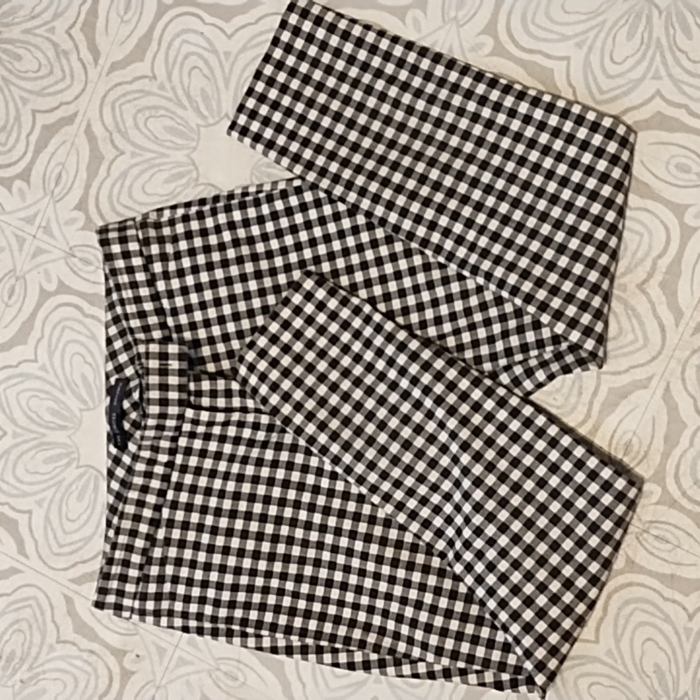 Womens Black and White Ankle Short Pants Sz 8 Capri Suit bottom The Limited B71